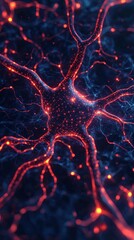 Aufkleber - Exploring Microscopic Neuron Network Architecture Digital Visualization Science Abstract Environment Close-Up View Neural Connectivity