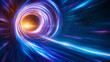 © ChaoticDesignStudio - Bright light and swirling colors create a mesmerizing illusion of a cosmic vortex, suggesting the idea of travel through space and time in an expansive universe