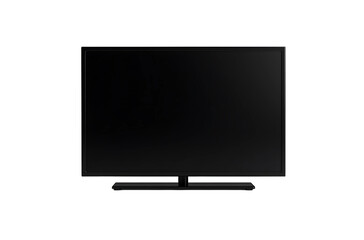 Fototapete - Sleek Television Display: This image showcases a modern television against a dark backdrop, highlighting its minimalist design and screen. Perfect for home entertainment.