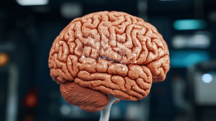 Aufkleber - Exploring Human Brain Model with Neural Connections Inside a Research Laboratory Scientific Illustration Educational Environment