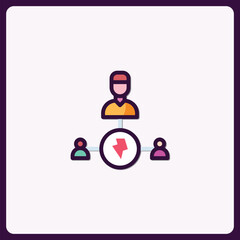 Poster - Organizational Leadership Network Empowering Team Energy with Lightning Icon