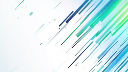 Fototapete - Abstract diagonal lines in blue, green and white on light background. Modern vibrant digital design suitable as wallpaper.