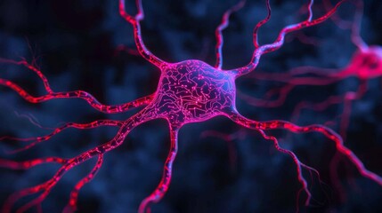 Aufkleber - Microscopic Neuron Cell Neural Networks A Stunning Visualization of Neural Activity in Science and Technology