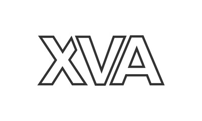 Poster - XVA logo design template with strong and modern bold text. Initial based vector logotype featuring simple and minimal typography. Trendy company identity.