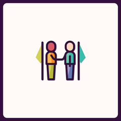 Poster - Colorful icon showing collaboration, teamwork, and partnership agreement