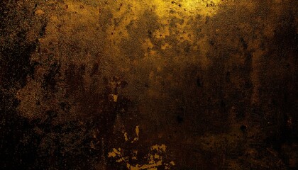Poster - dark textured gold and black grunge background with rough abstract brush strokes, vintage metallic surface for luxury design

