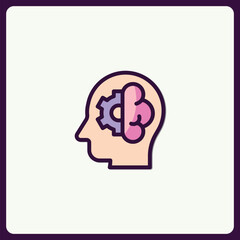 Poster - Conceptual icon design illustrating the mechanism of the thinking process