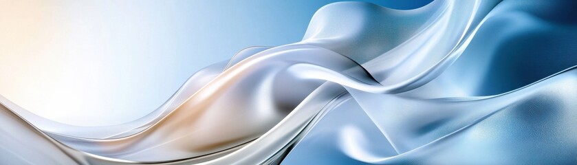 Poster - A blue and white wave with a light blue background
