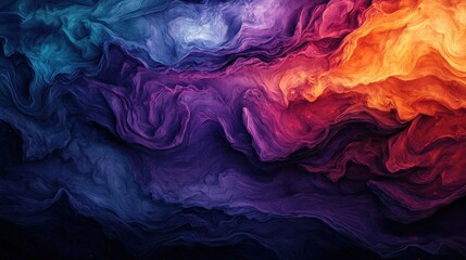 Poster - Vibrant abstract colorful swirls digital artwork visual art creative space aesthetic perspective fluid dynamics concept