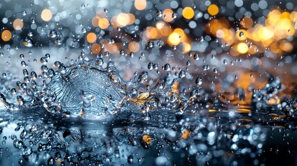 Fototapete - Raindrops creating symmetrical patterns nature closeup photography outdoor macro view beauty of nature