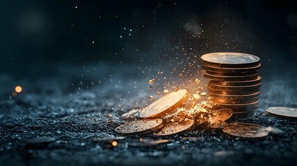 Poster - Shattering Silicon Wafers The Escalating USA China Chip War Disrupting Global Technology Landscape  Glowing semiconductor wafers breaking apart under geopolitical pressure 3D