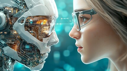 Poster - futuristic semiconductor battle a 3d digital depicting the intense technological competition and cyb