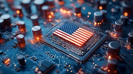 Poster - cyber chip war shaping high tech economy between usa and china s microchip race 3d of digital confro