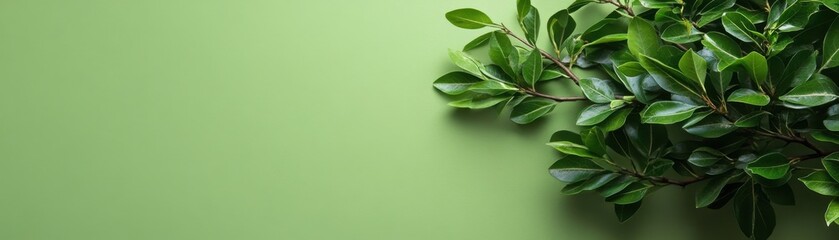 Poster - A green leafy plant with a green background