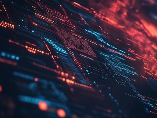 Poster - Data transfer and artificial intelligence concept with digital graphic human brain layout and lines inside on abstract dark technological background with coding 3D rendering