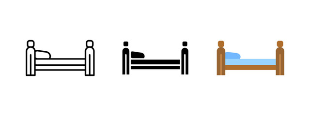 Wall Mural - bed icon. wooden frame with mattress and pillow vector illustration. sleeping furniture pictogram. c