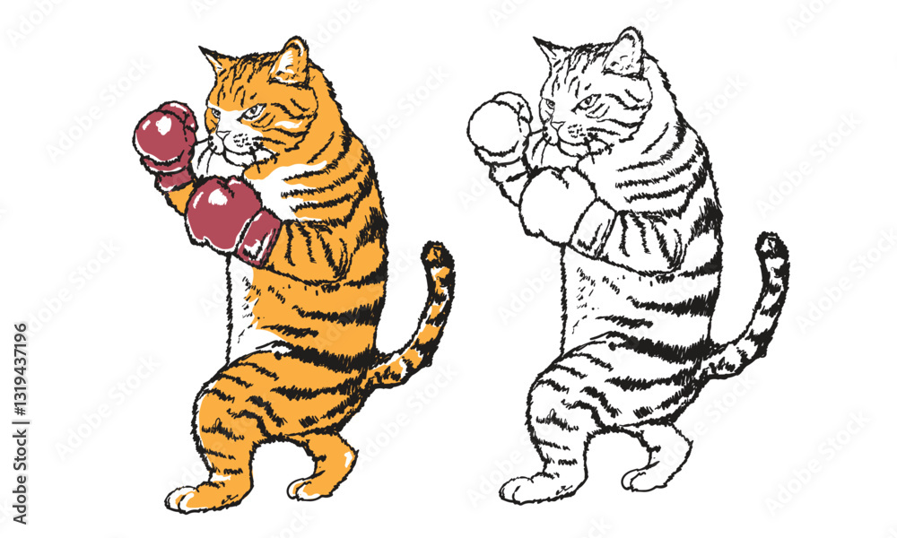 Pet design. Boxing club artwork. Cat boxing academy graphic print ...