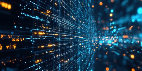Aufkleber - Digital background for technology, neural networks, artificial intelligence, data transfer and encryption, digital archives, sound and graphic presentations, science, 8k Resolution  