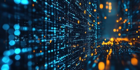 Aufkleber - Digital background for technology, neural networks, artificial intelligence, data transfer and encryption, digital archives, sound and graphic presentations, science, 8k Resolution  