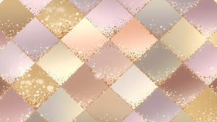 Poster - abstract geometric pattern: a visually stunning, repeating diamond pattern featuring soft pastel col