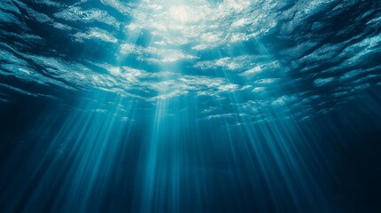 Poster - A deep-sea perspective with light rays piercing through the water