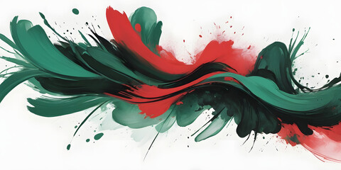 Poster - abstract teal and crimson flow: a dynamic abstract artwork featuring a vibrant interplay of teal and