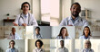 © fizkes - Millennial Indian and African cardiologists, colleagues lead on-line virtual meeting with diverse workers, share opinion, discussing patient treatment plan, having medical concilium use videocall app