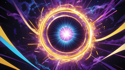 Poster - Abstract Energy: A vibrant abstract illustration captures the essence of energy with a dynamic spiral of light and color, radiating outwards from a central point of intensity.
