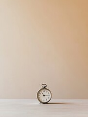 Aufkleber - Minimalist stopwatch centered on a clean table showcasing simplicity and elegance for fitness or timing purposes in a serene environment