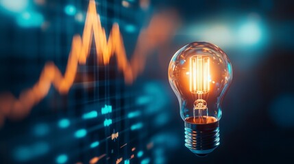 Poster - Innovative idea, market analysis, stock chart background