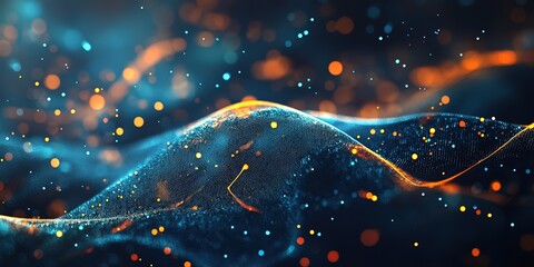 Aufkleber - Digital background for technology, artificial intelligence,  Neural networks, data transfer and encryption, digital archives, graphic presentations, science, Ultra High Resolution