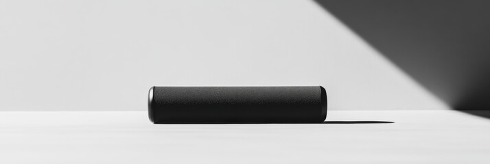 Poster - Minimalist fitness roller positioned on a flat surface with soft shadows and ample negative space for a clean, modern aesthetic