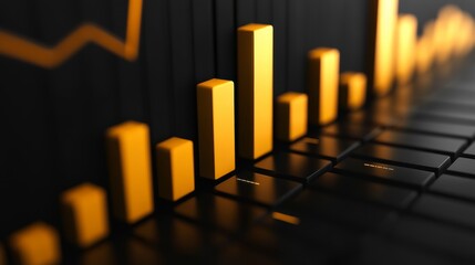 Fototapete - Abstract business graph, rising, modern design