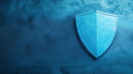 Poster - AI-Driven 3D Illustration of Cyber Defense Shield Technology on a Futuristic Background