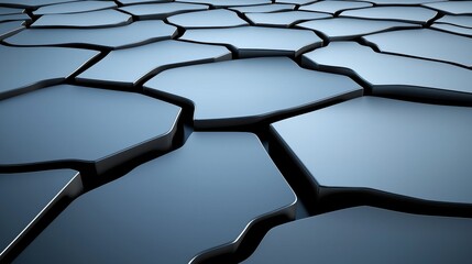 Poster - 3D Digital Transformation Illustration of Cracked Surface Representing Change and Progress in a Roadway Scene