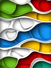 Poster - Colorful abstract layers with dynamic curves and vibrant elements