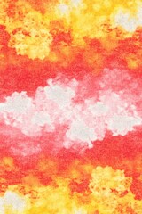 Poster - Colorful watercolor background resembling a cloudy sky with red and yellow hues