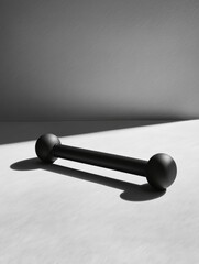 Poster - Minimalist fitness roller on a flat surface showcasing clean design and ample negative space for a simple aesthetic