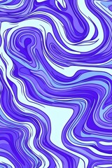 Poster - Swirling purple and light blue lines creating an abstract marble texture with psychedelic effect