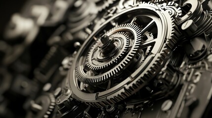 Canvas Print - intricate clockwork gears: precision engineering marvel