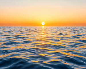 Wall Mural - golden sunset over calm water