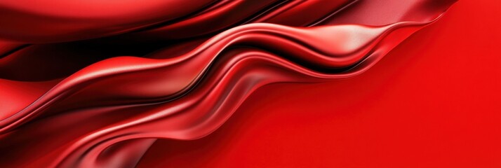 Aufkleber - A red fabric with a wave pattern