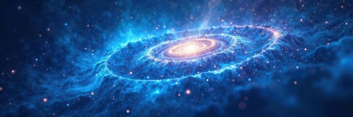 Wall Mural - abstract swirling blue nebula, cosmic dust and energy , blue, color