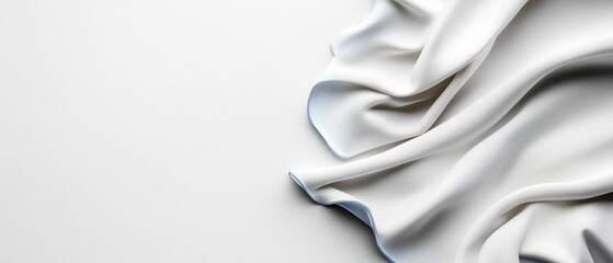 Poster - A white fabric is draped over a white background