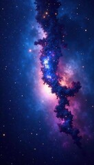 Wall Mural - blue giant stars streak across vibrant nebula , blue stars, dark, stardust