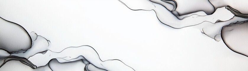 Poster - Organic Ink Watercolor Abstract Patterns with Flowing Natural Designs and Soft Textures