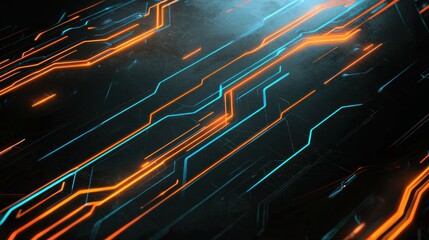 Fototapete - Dynamic digital data flow abstract background graphic design futuristic environment high-tech viewpoint