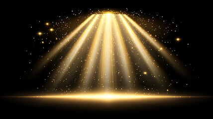Poster - bright golden light flare appears at center, illuminating dark space with sparkling stars, creating magical atmosphere