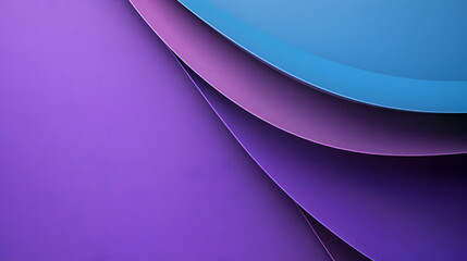 Poster - Abstract Composition of Layered Paper Sheets in Purple Pink and Blue with Curved Forms and Soft Shadows