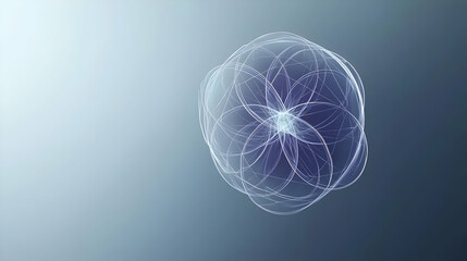 Poster - Abstract Sphere With White Dots And Lines On Blue Gradient Background Demonstrating Digital Technology Concepts